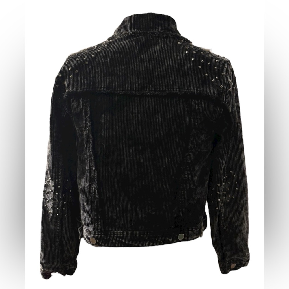 POL Black Corduroy Jean Jacket with Uniqiqe Stud Details - Picture 4 of 4